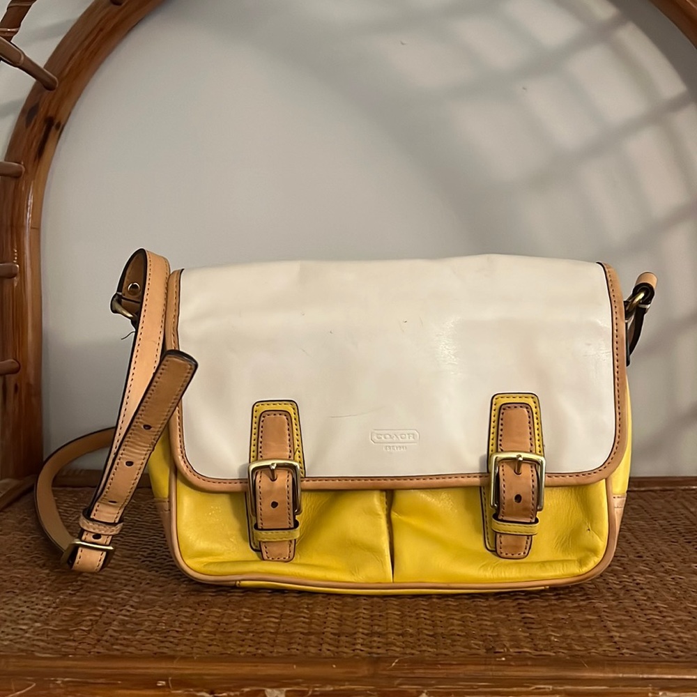 Coach yellow colorblock shoulder bag